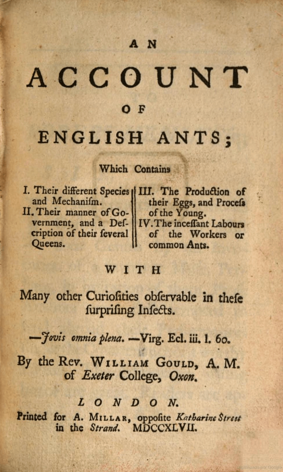 An Account of English Ants - William Gould